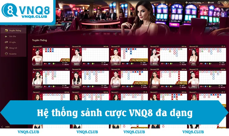 Casino VNQ8 2 Hệ thống sảnh cược vnq8 đa dạng nhà cung cấp